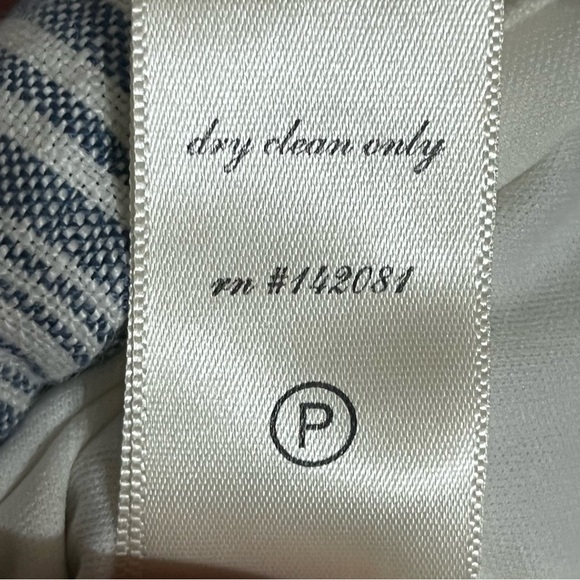 Altar’d State White Blue Striped 100% Linen Mini Dress Off Shoulder Size Small - Picture 7 of 10